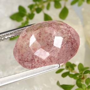 Strawberry Quartz Gemstone in 14 x 12 mm (calibrated) Size for Sale, Strawberry Quartz Stone in Light Rose Pink Color