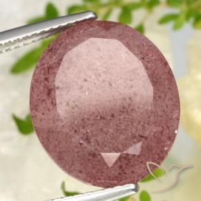 13.91 ct Red Strawberry Quartz Stone, Natural Strawberry Quartz in Oval Facet Shape for Sale