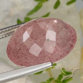 Strawberry Quartz Gemstone in 17.7 x 13.6 mm Size for Sale, Strawberry Quartz Stone in Purplish Red Color