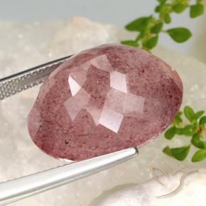 Strawberry Quartz Gemstone in 20.6 x 16.9 mm Size for Sale, Strawberry Quartz Stone in Deep Red Color