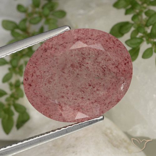 10.11 ct Oval Cut Strawberry Quartz, 15.8 x 13 mm From Russia, Photo A