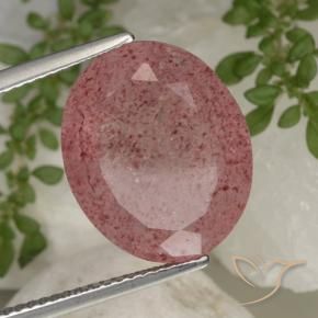 10.11 ct Red Strawberry Quartz Stone, Natural Strawberry Quartz in Oval Facet Shape for Sale