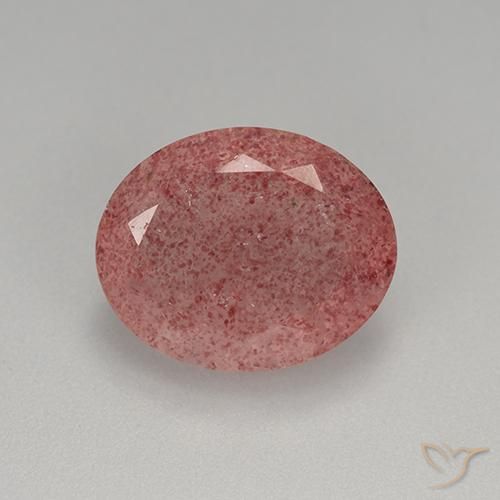 7.64ct Natural Intense Pink Strawberry Quartz, Oval, Translucent
