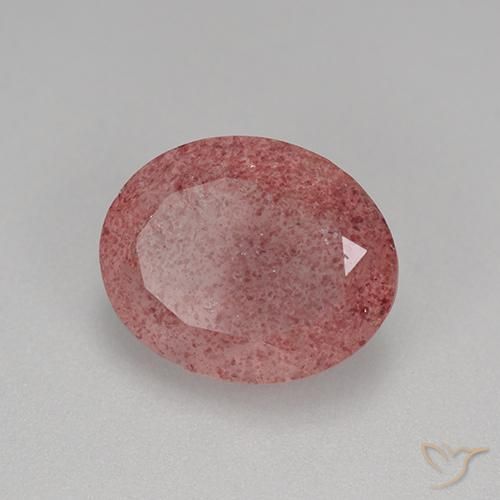 7.64 ct Pink Strawberry Quartz Stone, Natural Strawberry Quartz in Oval Facet Shape for Sale