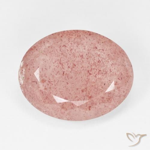 11.72 ct Oval Cut Strawberry Quartz, 17.3 x 13.7 mm From Russia, Photo A