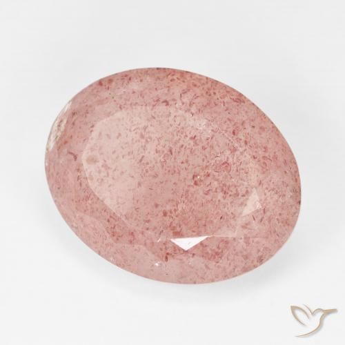 11.72 ct Red Strawberry Quartz Stone, Natural Strawberry Quartz in Oval Facet Shape for Sale