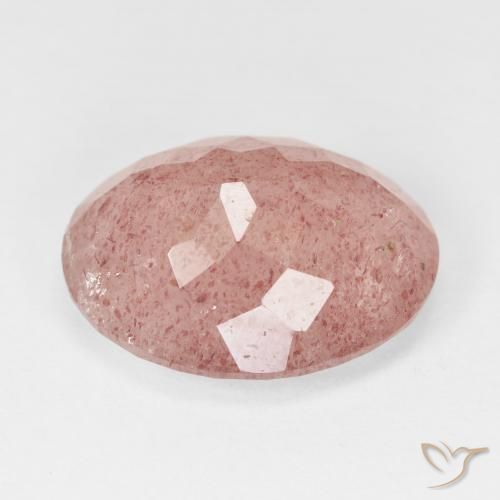 11.72ct Natural Pale Red Orange Strawberry Quartz, Oval