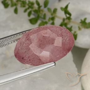 Strawberry Quartz Gemstone in 18 x 13 mm (calibrated) Size for Sale, Strawberry Quartz Stone in Intense Pink Color