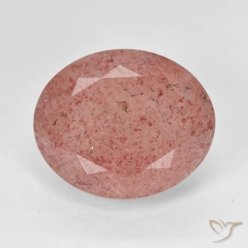 11.60ct Natural Medium Red Strawberry Quartz, Oval, Translucent