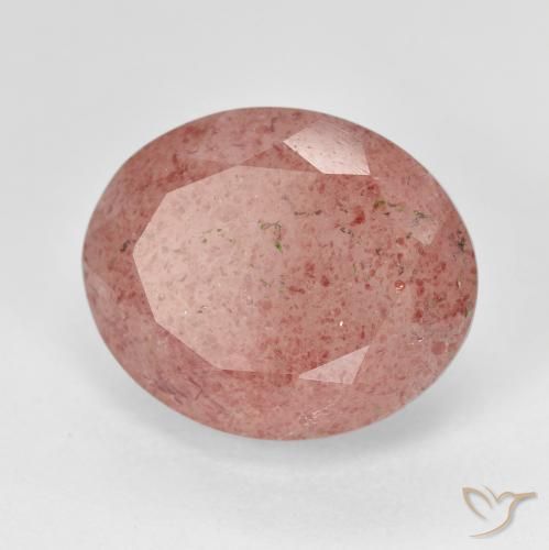 11.60 ct Red Strawberry Quartz Stone, Natural Strawberry Quartz in Oval Facet Shape for Sale