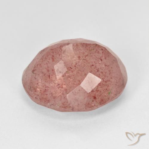 Strawberry Quartz Gemstone in 15.7 x 13 mm Size for Sale, Strawberry Quartz Stone in Medium Red Color