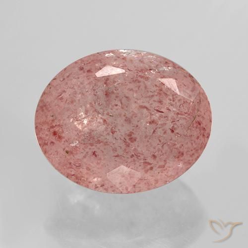 11.84ct Natural Orange Pink Strawberry Quartz, Oval, Translucent