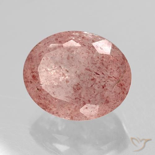 11.84 ct Pink Strawberry Quartz Stone, Natural Strawberry Quartz in Oval Facet Shape for Sale