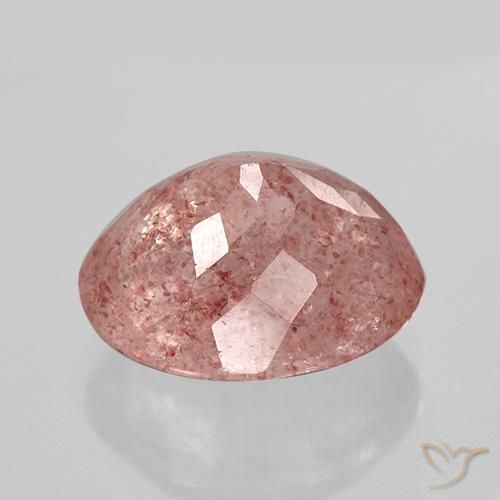 Strawberry Quartz Gemstone in 16.1 x 13.2 mm Size for Sale, Strawberry Quartz Stone in Orange Pink Color