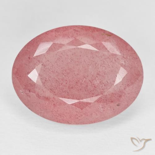 23.33ct Natural Deep Red Strawberry Quartz, Oval, Translucent
