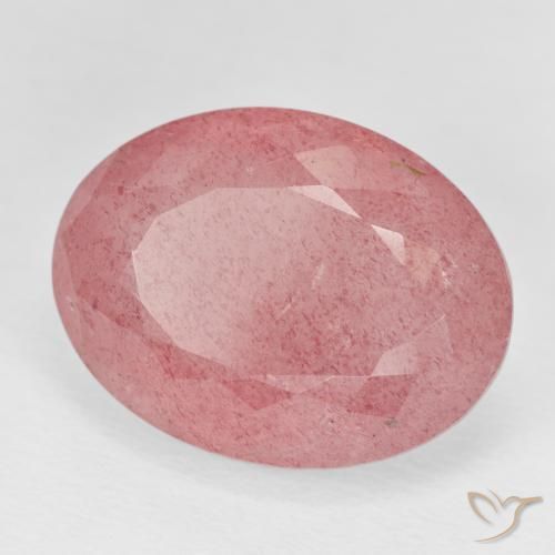 23.33 ct Red Strawberry Quartz Stone, Natural Strawberry Quartz in Oval Portuguese-Cut Shape for Sale