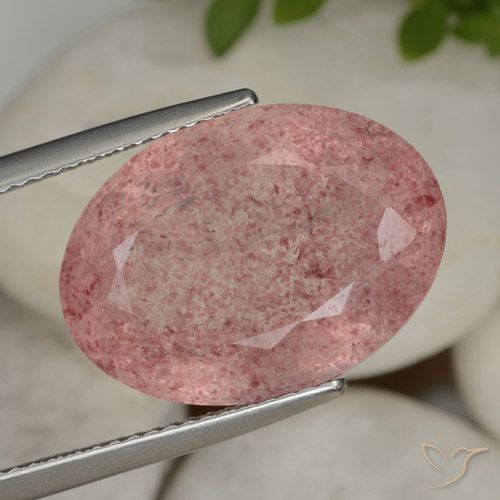 14.16ct Natural Intense Pink Strawberry Quartz, Oval, Translucent