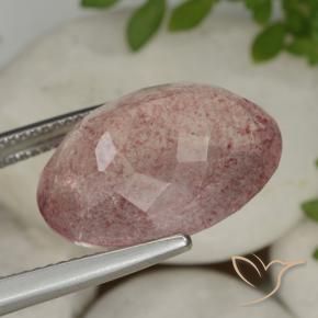 Strawberry Quartz Gemstone in 18 x 13 mm (calibrated) Size for Sale, Strawberry Quartz Stone in Intense Pink Color