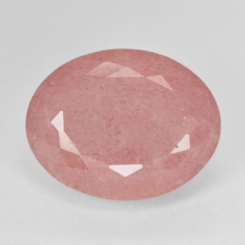13.85 ct Pink Strawberry Quartz Stone, Natural Strawberry Quartz in Oval Facet Shape for Sale