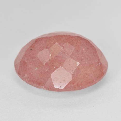 Strawberry Quartz Gemstone in 17.4 x 13.5 mm Size for Sale, Strawberry Quartz Stone in Intense Pink Color