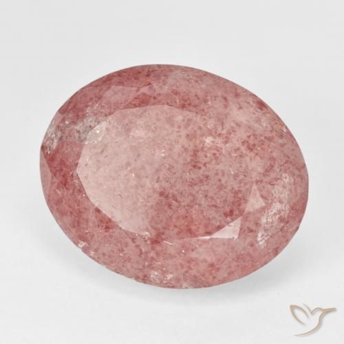 20.31 ct Pink Strawberry Quartz Stone, Natural Strawberry Quartz in Oval Facet Shape for Sale