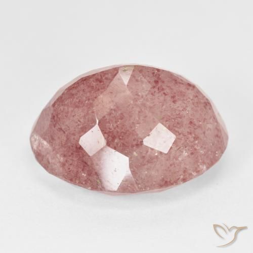 Strawberry Quartz Gemstone in 20 x 15 mm (calibrated) Size for Sale, Strawberry Quartz Stone in Medium Pink Color