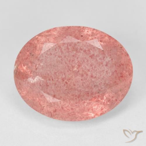 8.41 ct Oval Cut Strawberry Quartz, 14.6 x 11.7 mm From Russia, Photo A