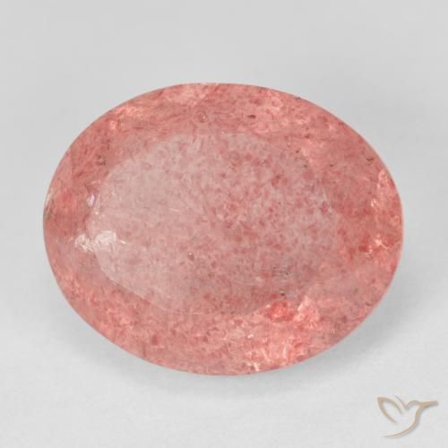 8.41 ct Red Strawberry Quartz Stone, Natural Strawberry Quartz in Oval Facet Shape for Sale