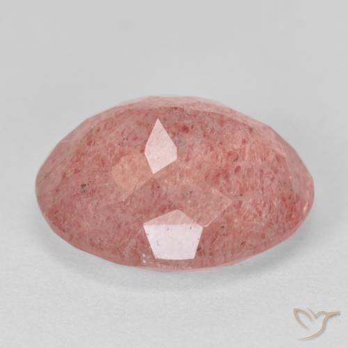 Strawberry Quartz Gemstone in 14.6 x 11.7 mm Size for Sale, Strawberry Quartz Stone in Light Rose Pink Color