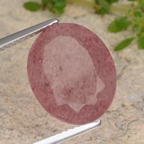 6.85 ct Pink Strawberry Quartz Stone, Natural Strawberry Quartz in Oval Facet Shape for Sale