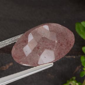 Strawberry Quartz Gemstone in 17.7 x 13.6 mm Size for Sale, Strawberry Quartz Stone in Deep Pink Color