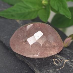 Strawberry Quartz Gemstone in 14 x 12 mm (calibrated) Size for Sale, Strawberry Quartz Stone in Medium Pink Color
