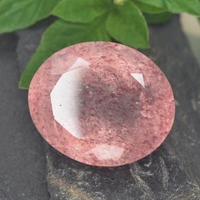 8.93 ct Pink Strawberry Quartz Stone, Natural Strawberry Quartz in Oval Facet Shape for Sale