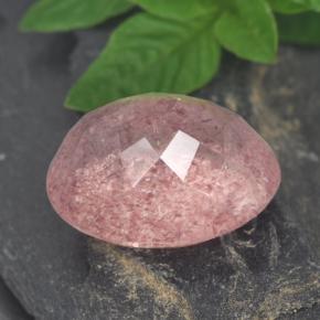 Strawberry Quartz Gemstone in 14.7 x 12.3 mm Size for Sale, Strawberry Quartz Stone in Light Pink Color