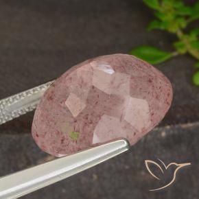 Strawberry Quartz Gemstone in 16.8 x 13.6 mm Size for Sale, Strawberry Quartz Stone in Orange Pink Color
