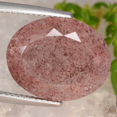 Quartz Fraise Rose oval facet 10,2 ct De Russie, dimension 16,2 x 13,1mm, pierre gemme naturelle Non traité, pureté Translucide, 1 pièce Quartz Fraise de couleur Rose moyen, dureté Mohs de 7 convient aux bijoux de tous les jours, pierre de sagesse, Photo A