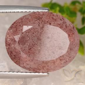 10.20 ct Pink Strawberry Quartz Stone, Natural Strawberry Quartz in Oval Facet Shape for Sale