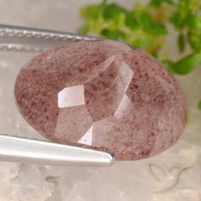 Strawberry Quartz Gemstone in 16.2 x 13.1 mm Size for Sale, Strawberry Quartz Stone in Medium Pink Color