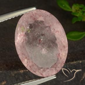 7.80 ct Pink Strawberry Quartz Stone, Natural Strawberry Quartz in Oval Facet Shape for Sale