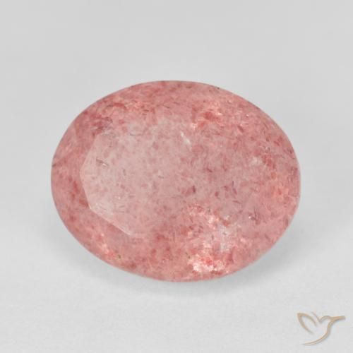 8.02ct Natural Medium Pink Strawberry Quartz, Oval, Translucent