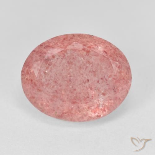 8.02 ct Pink Strawberry Quartz Stone, Natural Strawberry Quartz in Oval Facet Shape for Sale