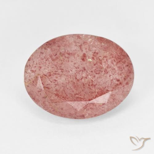 7.35ct Natural Medium Pink Strawberry Quartz, Oval, Translucent