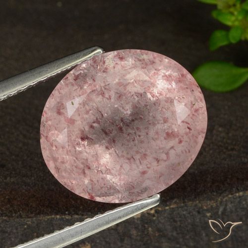 7.37ct Natural Light Pink Strawberry Quartz, Oval, Translucent