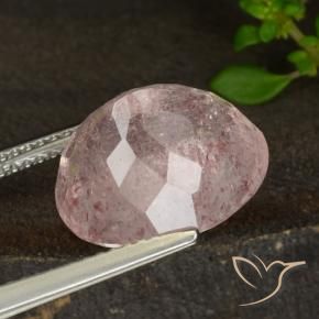 Strawberry Quartz Gemstone in 13.3 x 11.7 mm Size for Sale, Strawberry Quartz Stone in Light Pink Color