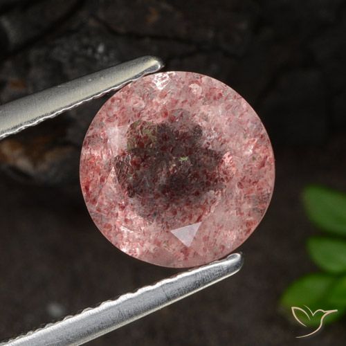 2,07 ct runder rosa Erdbeerquarz aus Russland, Größe 8,2mm, natürlicher Edelstein, Translucent Reinheit, 1 Stück runder Erdbeerquarz, Mohs-Härte von 7 Geeignet für den täglichen Gebrauch im Schmuck , Photo A