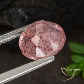 Strawberry Quartz Gemstone in 8 mm (calibrated) Size for Sale, Strawberry Quartz Stone in Rose Pink Color