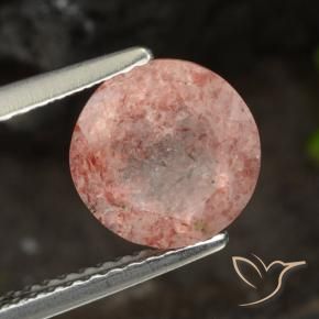 2.11 ct Pink Strawberry Quartz Stone, Natural Strawberry Quartz in Round Facet Shape for Sale