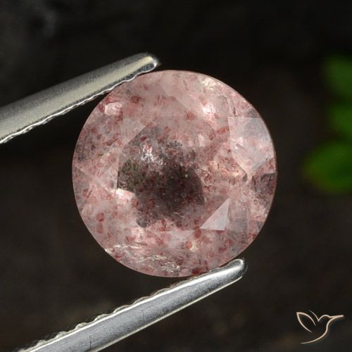 1.84ct Natural Light Pink Strawberry Quartz, Round, Translucent