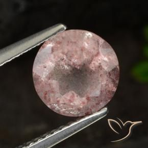 1.84 ct Pink Strawberry Quartz Stone, Natural Strawberry Quartz in Round Facet Shape for Sale