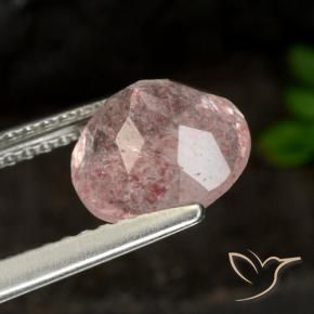 Strawberry Quartz Gemstone in 8 mm (calibrated) Size for Sale, Strawberry Quartz Stone in Light Pink Color